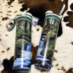 Forest Stream Water Bottles - Green and White